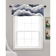 thumbnail image 3 of Navy Blue Linen Curtain Valance for Bedroom/Bathroom/Kitchen/Office/Living/Dining Room Window,Grey White Contemporary Minimalist Art Rod Pocket Topper Decorative Cafe Drapes Panel 54"x18", 3 of 6