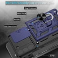 thumbnail image 6 of Compatible with Samsung Galaxy S22 Plus Case, S22 Plus Case with HD Screen Protector with Slide Camera Cover, 360°Rotation Ring Kickstand [Military Grade] Case for Galaxy S22+/S22 Plus,Blue, 6 of 15