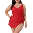 thumbnail image 2 of DARING DIVA Plus Size Swimdress Swimsuits for Women with Tummy Control 3X Red, 2 of 5