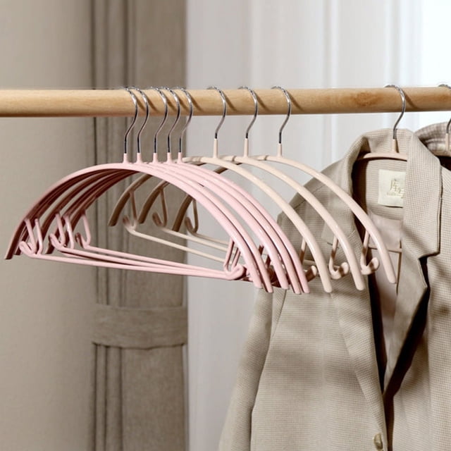 Percha de plástico semicircular para el hogar con gancho de metal antideslizante para ropa de adultos, sin costuras, para secar ropa interior