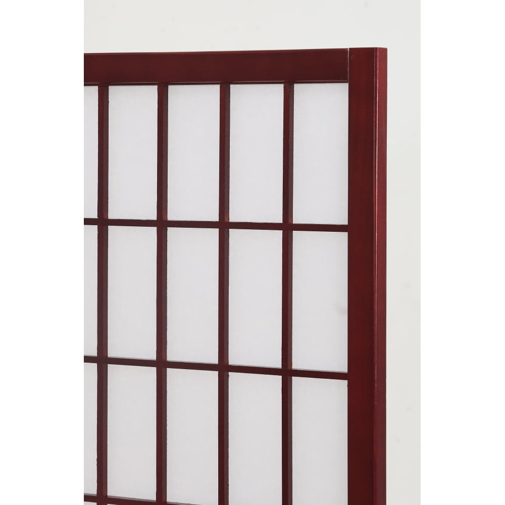 6 Ft 4-Panel Oriental Wall Shoji Screen, Folding Privacy Screen for Room Separation, Japanese Wood Room Divider Screen