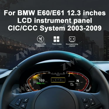 ZWNAV Tableau d'Instruments Numériques LCD de Voiture 12.3 Pouces Compteur de Vitesse en Grappe Adapté pour BMW Série 5 E60/E612003-2009 Utilisant Système Double CIC/CCC