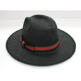 thumbnail image 3 of Bruno Capelo Mens Black Multi Wide Brim Straw Fedora Valentino Collection Va-403, 3 of 5