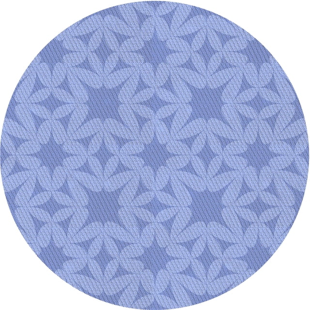 Ahgly Company Tapis Rond Lavable en Machine Intérieur Jour Transitionnel Bleu Ciel, 8 Pieds Rond