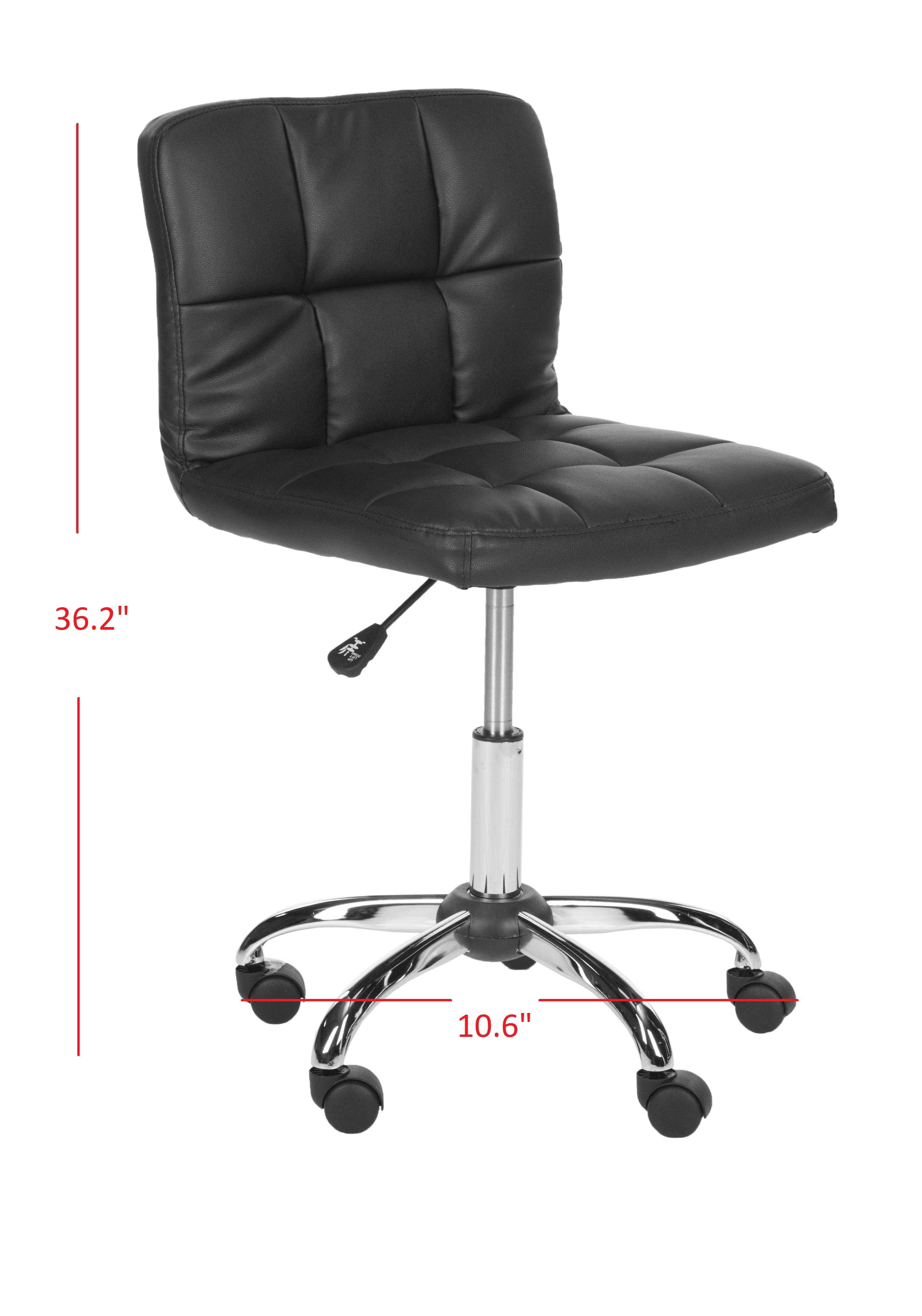 Safavieh Brunner PVC Mid Back Desk Chair, Black