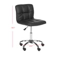 thumbnail image 4 of Safavieh Brunner PVC Mid Back Desk Chair, Black, 4 of 7