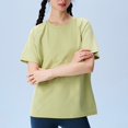 thumbnail image 2 of JIAYUE Women's T Shirt Casual Breathable Crew Neck For And Slim Fit Solid Color Short Sleeve Tops Relaxed Fit For Summer Everyday Yoga Running And Wear, 2 of 5