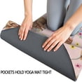 thumbnail image 3 of Pink Highland Cow Flower Pattern Hot Yoga Mat Towel Non Slip for Hot Yoga - Quick-Drying Yoga Mat Cover with 4 Corner Pockets with Travel Bag - Hot Yoga Towel Non Slip 70"x26", 3 of 6