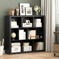 thumbnail image 7 of PUFFCAFE Book Shelf with 10-Cube,3 Tier Open Book Cases,Floor Standing 38" Tall bookshelf,Wooden Display Shelves,Black Bookcase, 7 of 7