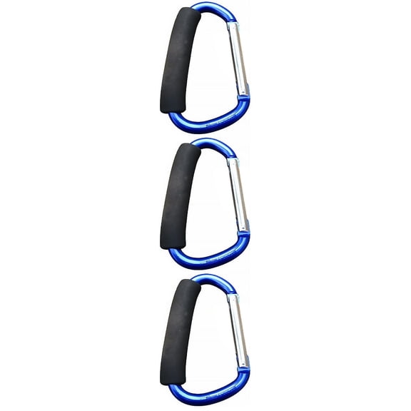 3-Pack Extra Large Locking Carabiner Hooks with Springs, D- Keychain Buckle for Outdoor, Camping, Hiking Gear