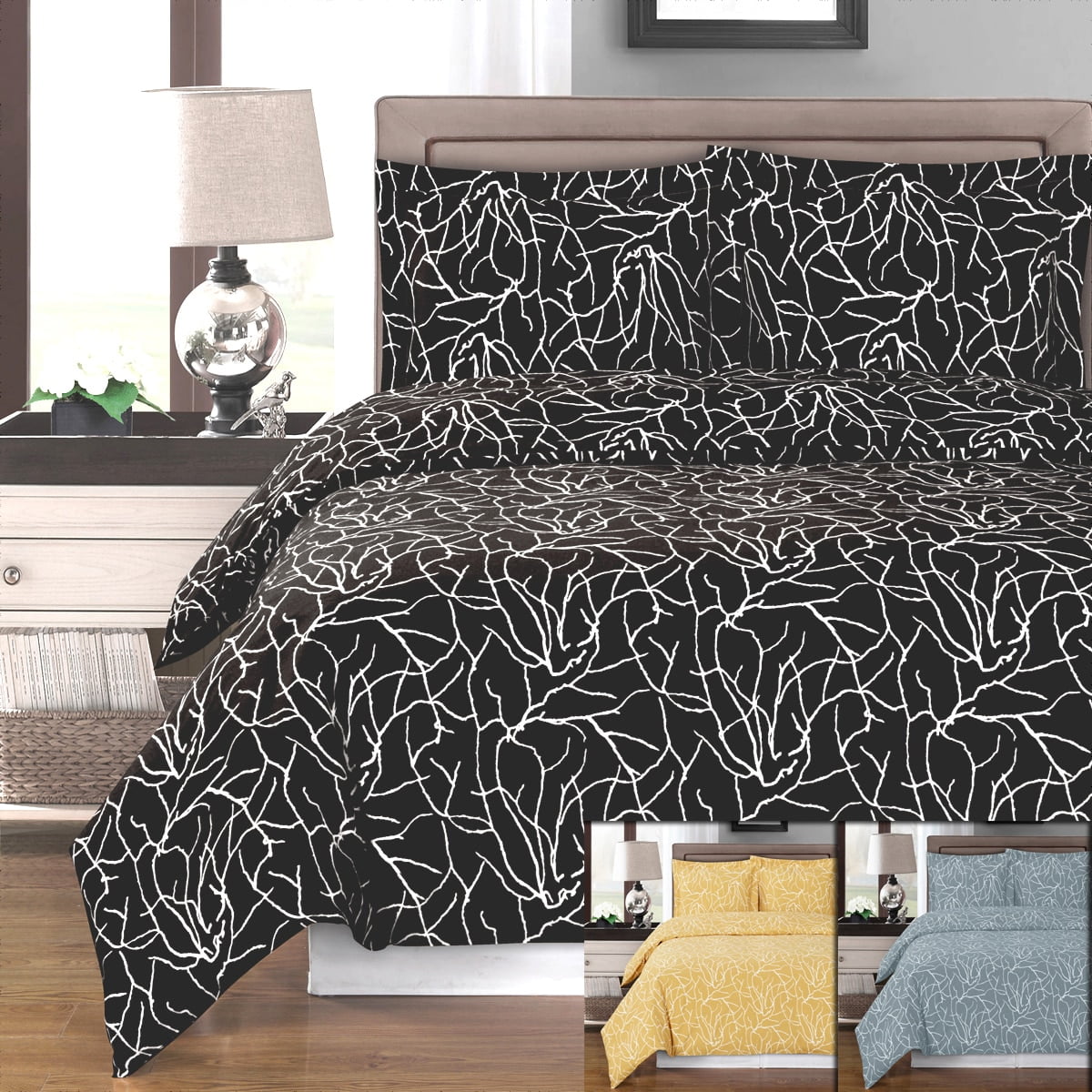 Luxury Soft 100 Cotton 3 Piece Duvet Cover Set Printed King