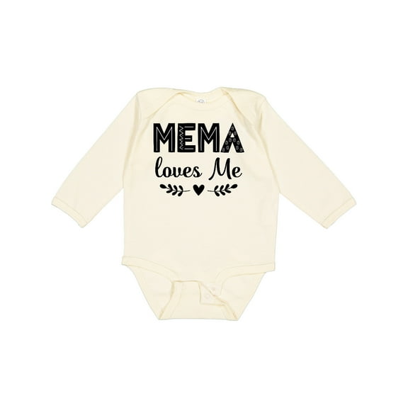 Inktastic Mema Loves Me Baby Clothes Girls Long Sleeve Baby Bodysuit