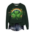 thumbnail image 3 of AUNVITO Women's St. Patrick's Day Sweatshirt Long Sleeve Round Neck Loose Fit with Print Casual and Festive Style, 3 of 5