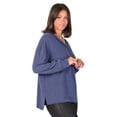 thumbnail image 5 of Women's 24Seven Comfort Apparel Relaxed Fit Ribbed V Neck Sweater Top Color: Black Size: SMALL, 5 of 8