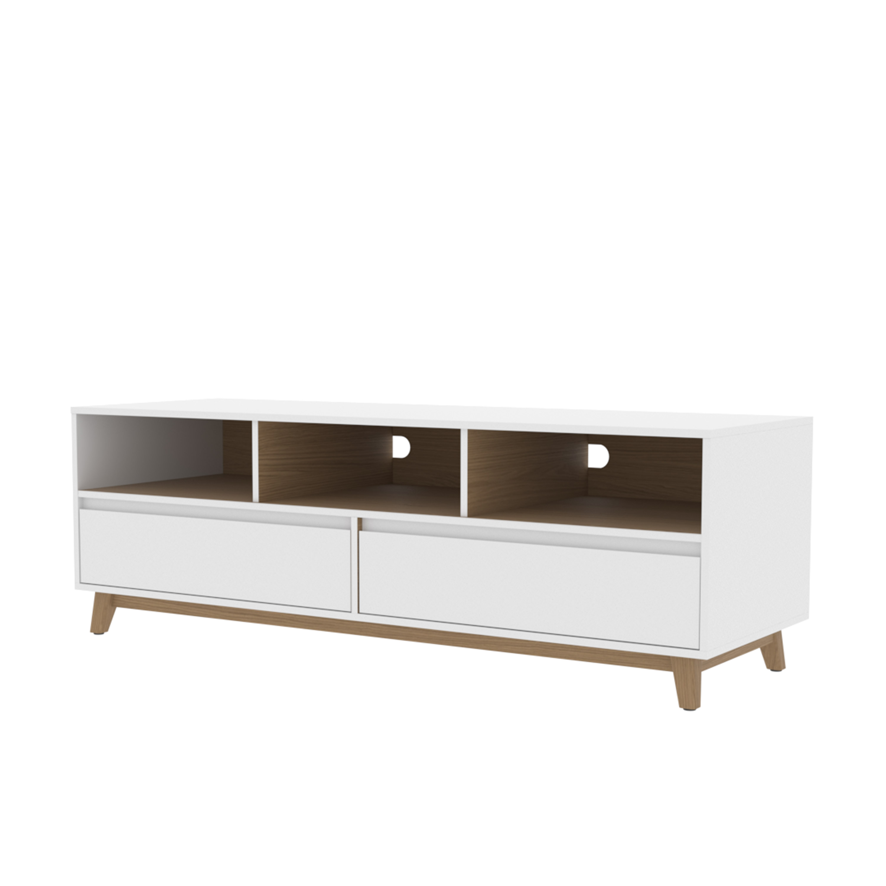 Mainstays Mid-Century TV Stand for TVs up to 70", White Finish - image 8 of 8