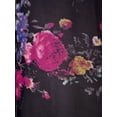 thumbnail image 5 of Love & Love Classy Goth Floral Print Corset Back Collar Long Chiffon Tunic Dress, 5 of 5