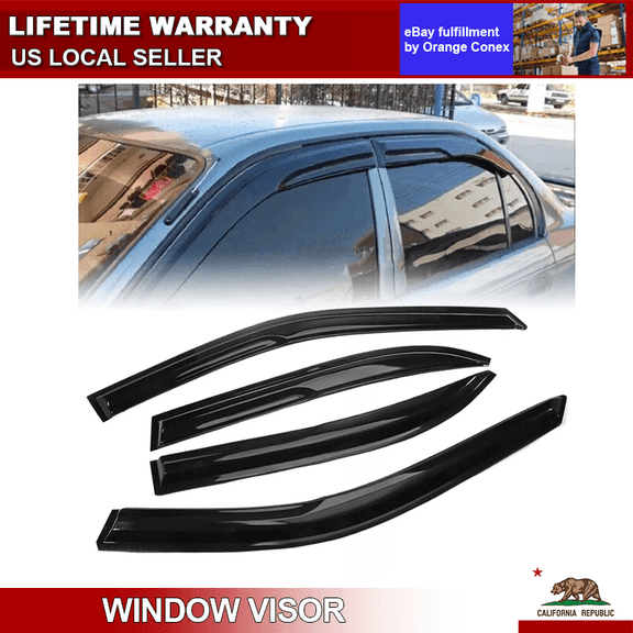 Window Visors Rain Guards For 1993-2013 Toyota Corolla Sedan JDM Mugen Style