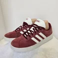 thumbnail image 2 of Adi-das VL Court 2.0 Burgundy White Suede Mens Size 6 Retro Throwback Sneakers, 2 of 6