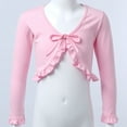 thumbnail image 4 of iiniim Kids Girls' Ballet Dance Wrap Top Cotton V Neck Long Sleeves Cover Up Blouse, 4 of 7