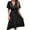 Black, variant on Bigersell Womens Summer Midi Dress Wrap V-Neck Short Sleeve Casual Loose Button-Down Dress with Belt Pleated A-Line Cocktail Party Swing Sundress Business Dresses, Black XL