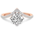 thumbnail image 3 of Round Shape 2 Carat IGI Certified Lab Grown Diamond Ring | 14K Rose Gold | Zelda Classic Chevron Diamond Ring | FG-VS1-VS2 Quality Friendly Diamonds, 3 of 5