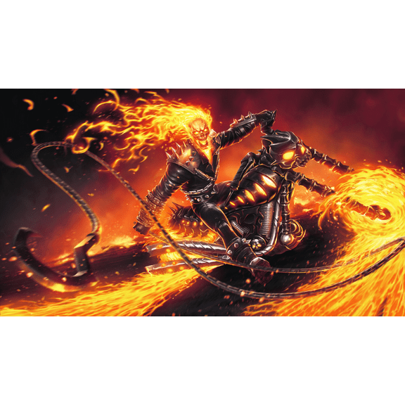 5D DIY Diamond Painting Kits for Adults,Round Full Drill Resin Beads Diamond Dots Art Craft Set,Ghost Rider,12x16inch