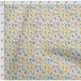 thumbnail image 4 of Soimoi Floral Print,Cotton Cambric, Quilting Fabric Sold by The Yard 42 Inch Wide, Medium Weight Cotton Fabric, SewingSupplies,Yellow & Blue, 4 of 5