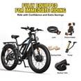 thumbnail image 4 of PUJH Electric Motor Bike 6000W Dual Hub 60V 20Ah 50 MPH 35 100 Mile 200Nm 40 Degree Climb 26 inch Fat Tire Full Suspension Hydraulic Brake for Adults, 4 of 8