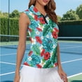 thumbnail image 5 of Uorisanigo Tropical Flowers Hiking Running Workout Tops for Women Relaxed Sleeveless Women's Dry-Fit Golf Shirts Versatile Quarter Zip Workout Tank Tops Size XS, 5 of 7