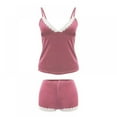 thumbnail image 4 of FNNMNNR Women Pajama Sets Summer Sleepwear Suit V Neck Lace Suspender Camisole and Shorts Two Pieces Set, 4 of 7