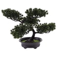 thumbnail image 4 of Artificial Bonsai Tree Decoration with Fake Pine Plant in Plastic Pot for Home Decor Green Color, 4 of 7