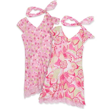 George - Girl's Reversible Polka Dots & Butterflies Dress