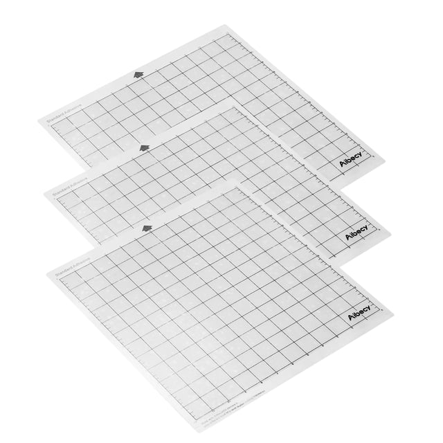 Graflsoa 12x12 Inch Engraving Machine Cutting Mat, 0.45-0.5mm Thick, Removable Adhesive Pad, 3-Pack, PP Material, OS2654-3 Equivalent