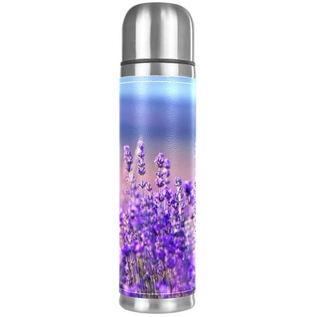 

Mauve Purple Lavender Flower Pattern Premium Insulated Water Bottle - Water Mug with Food-Grade PP Vacuum Insulated Leak-proof BPA-Free