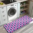 thumbnail image 3 of Pink Purple Checkered Pattern Kitchen Rug Mat,Kitchen Runner Rugs Non Skid Washable,Decorative Kitchen Floor Mats for Kitchen,Sink,Laundry,17"x47.2", 3 of 7