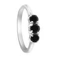 thumbnail image 4 of Aonejewelry 0.50 Ct. Ttw Enhanced Black Diamond Three Stone Ring In 10K White Gold, 4 of 4