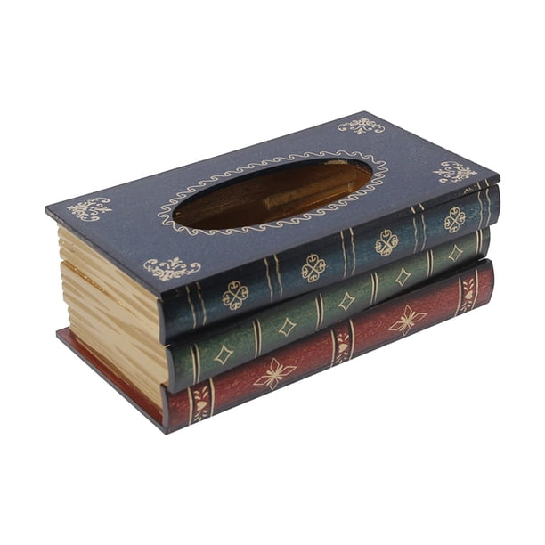 Tenedor antiguo elegante de la caja del tejido de la novedad del servilletero del libro para el rest Abanopi Azul