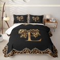 thumbnail image 2 of Erosebridal Cheetah Pattern Letter E Quilt King,Kids Leopard Printed King Coverlet Set For Bow Girls,3pcs, 2 of 7