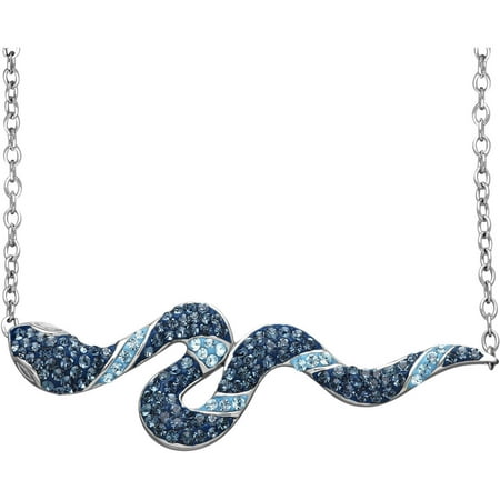 Luminesse Swarovski Element Sterling Silver Snake Necklace, 17