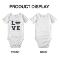 thumbnail image 3 of Love Thailand Flag Heart Cute Baby Jumpsuits Newborn Clothes (White, 0-3 Months), 3 of 5