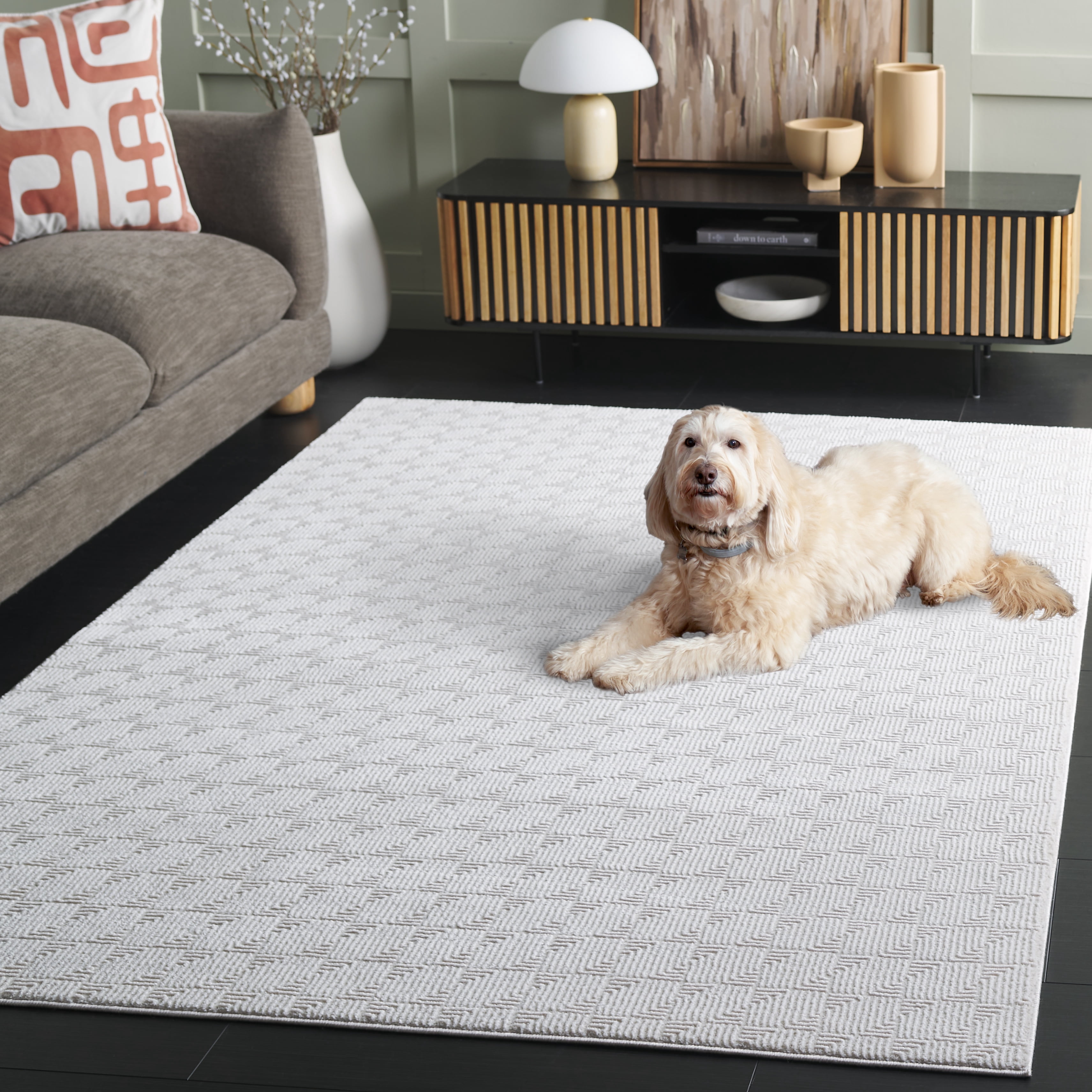 SAFAVIEH Slate Glenda Geometric Area Rug, Beige/Ivory, 8' x 10'