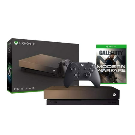 Microsoft Xbox One X 1TB Gold Rush Special Edition 4K HDR Ultra HD Blu-ray Console Bundle With Call of Duty: Modern Warfare - 2019 New Xbox