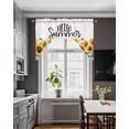 thumbnail image 4 of Sunflower Kitchen Curtains Swag Valance for Windows/Bathroom/Cafe, Blue Bottle Floral Country Bee Watercolor Rod Pocket Drape Panel Swag Curtain Valance for Bedroom/Living Room 55''x36'', 4 of 6