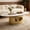 Gold,White-O, variant on Shaiaield 49.2" Golden Faux Marble Oval Coffee Table with S-shaped Base and Faux Marble Top,Stainless Steel Base,Unique Base Design,Oval Shaped