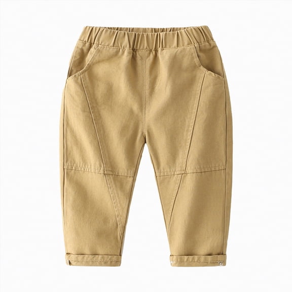 Kogui Toddler Boy Dress Pants Boys' School Uniform Twill Pants, Flat Front & Comfortable Waistband 2T 3T (Khaki,2-3 Years)