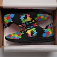 thumbnail image 3 of Autism Shoes Women Men Running Sneakers Autism Awareness Puzzle Print Tennis Walking Shoes Black Size 9, 3 of 5