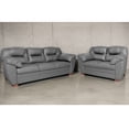 thumbnail image 1 of Sala de Piel Genuina Sofá y Love Seat ConfortoPiel  Toscana Gris Oxford, 1 of 9