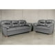 thumbnail image 1 of Sala de Piel Genuina Sofá y Love Seat ConfortoPiel  Toscana Gris Oxford, 1 of 9