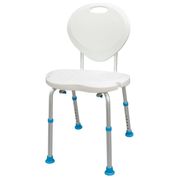 Aquasense Adjustable Bath and Shower Chair with Non-Slip Comfort Seat and Backrest, White