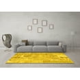 thumbnail image 3 of Ahgly Company Indoor Round Patchwork Yellow Transitional Area Rugs, 7' Round, 3 of 4